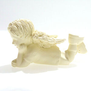 NEW Miniature ANGELSTAR FIGURINE 'Now What" Mountain Angel Boy Laying Down 2.25"